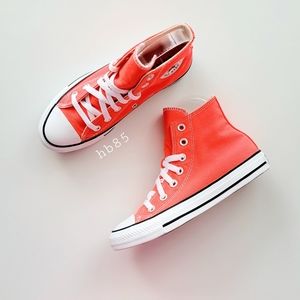 Converse Chuck Taylor All Star Hi Bright Crimson White Black Unisex Canvas Sneak